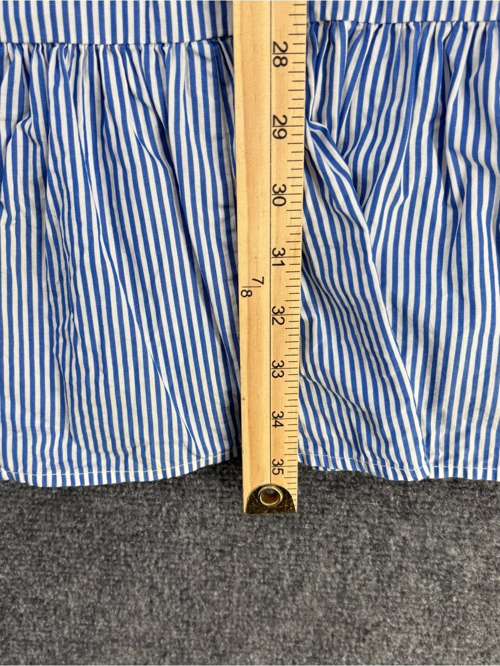 J Crew Blue White Striped Popover Dress Embroidered Women’s XS Coastal Preppy - Picture 13 of 15